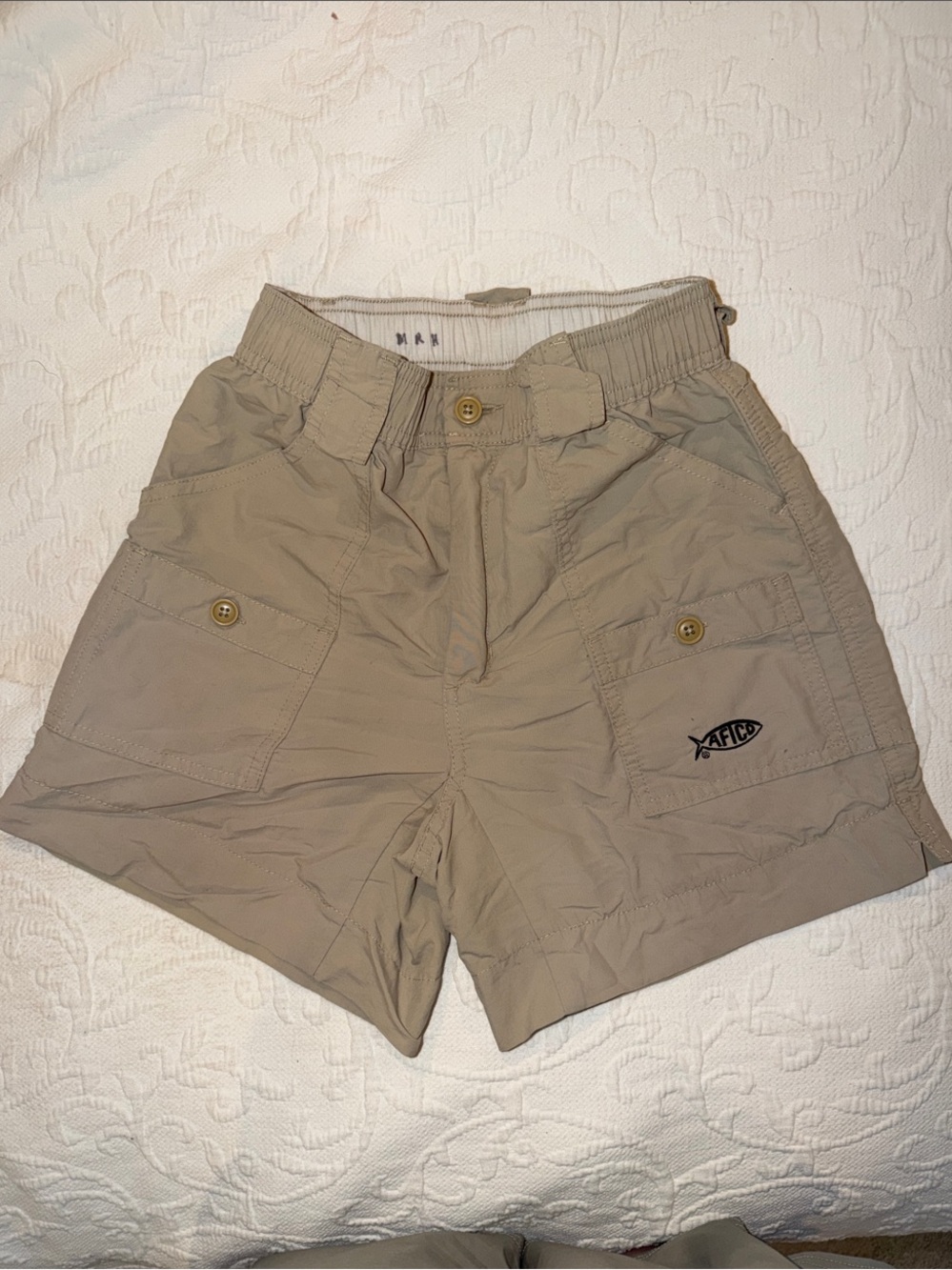 AFTCO Tan Kids Cargo Shorts with Front Pockets